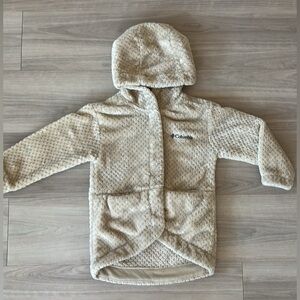 Columbia Textured Cream Hooded Jacket with Zipper 4/5T NWOT